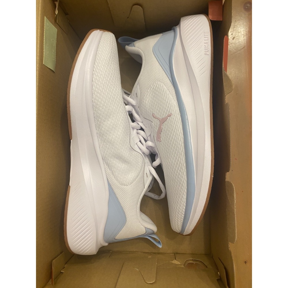 Puma NIB Skyrocket Sneaker White Blue Women Sz 7.5 Lace Up - Picture 7 of 10